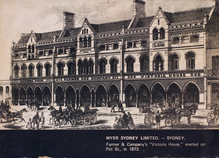 MYER SYDNEY LIMITED. - SYDNEY. 
Farmer & Company's  "Victoria House," erected on Pitt St., in 1873